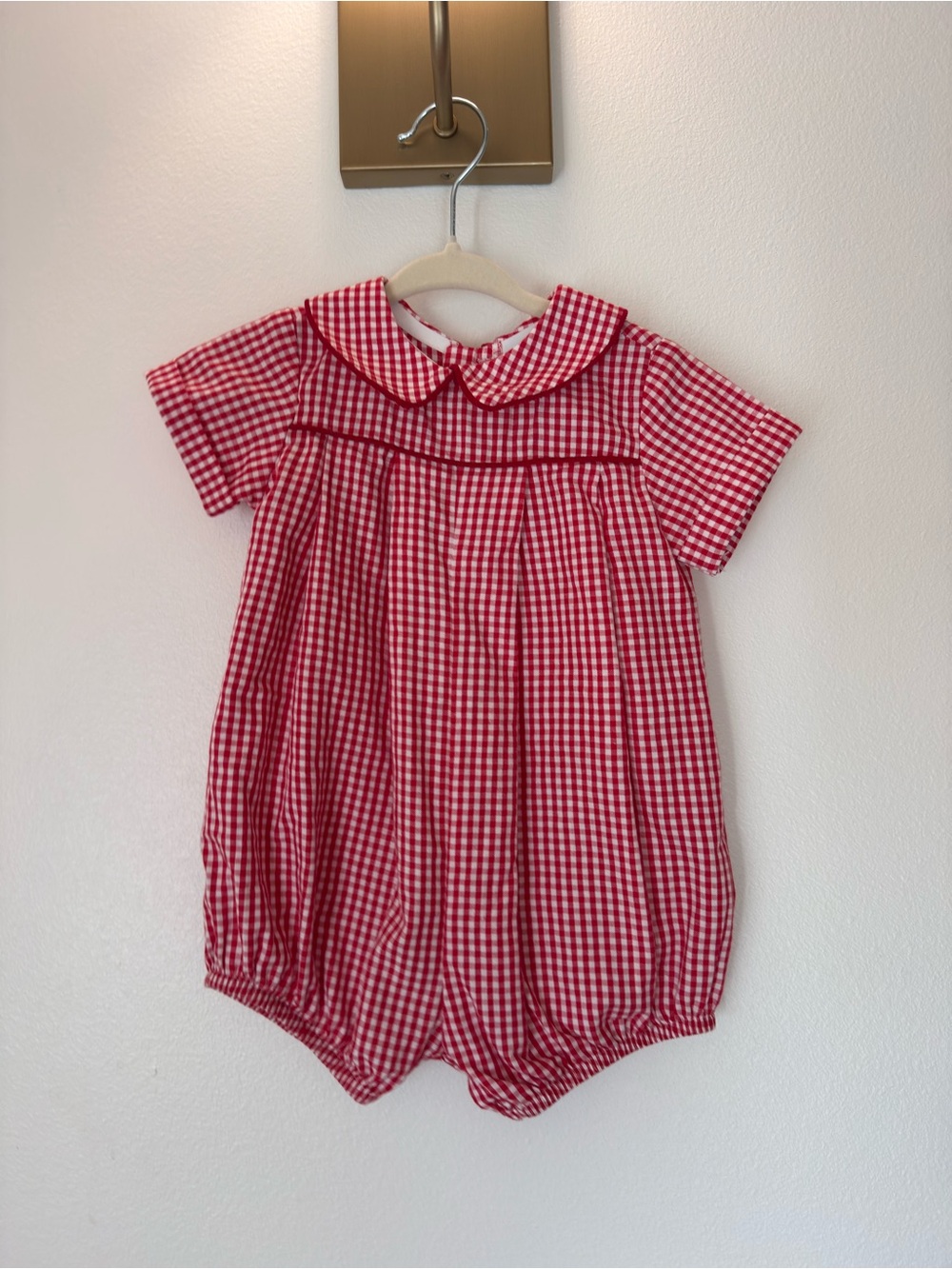 Classic Red Gingham Baby One-Piece Romper